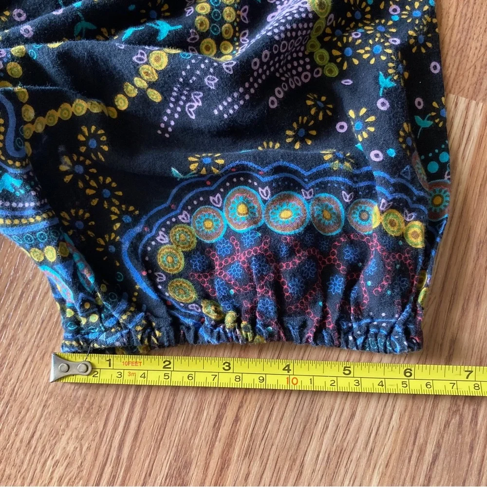 **GIVEAWAY** Paisley Print Bali Yoga Pants with Shirred Waist Size L Boho - Picture 13 of 14